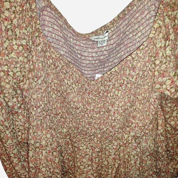 NWT American Eagle Outfitters XL Women's Orange Floral Blouse - Picture 2 of 5